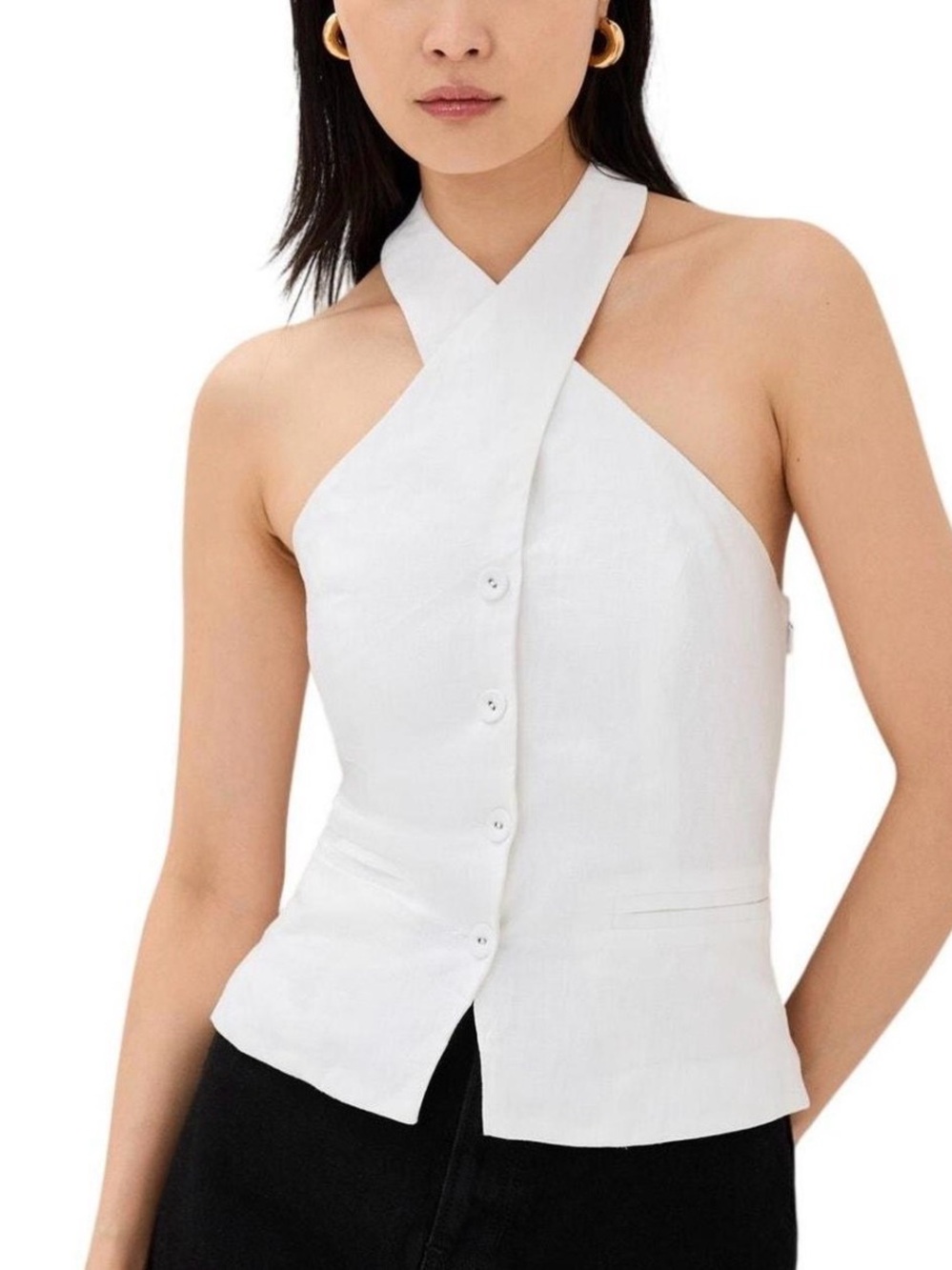Reformation Tate Linen Top in White